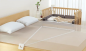 Preview: Kinderbett - Beistellbett - Babybett 120x60cm mit Matratze, Gurt und Rädern grau